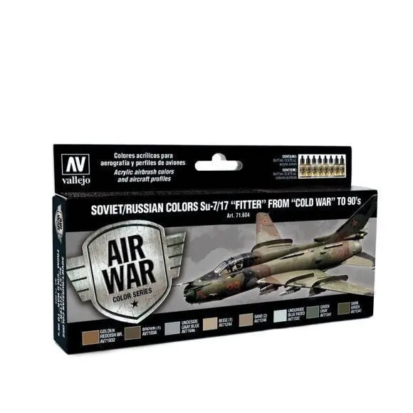 Vallejo Model Air Soviet / Russian Su-7/17 "Fitter", "Cold War" to 80's Acrylic Paint Set Vallejo