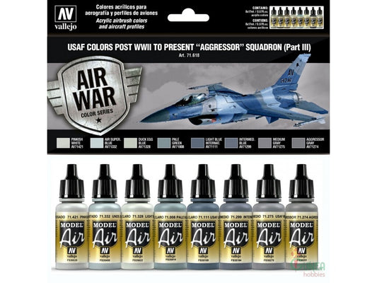 Vallejo Model Air USAF WWII to present Aggressor Squadron Part III Acrylic Paint Set
