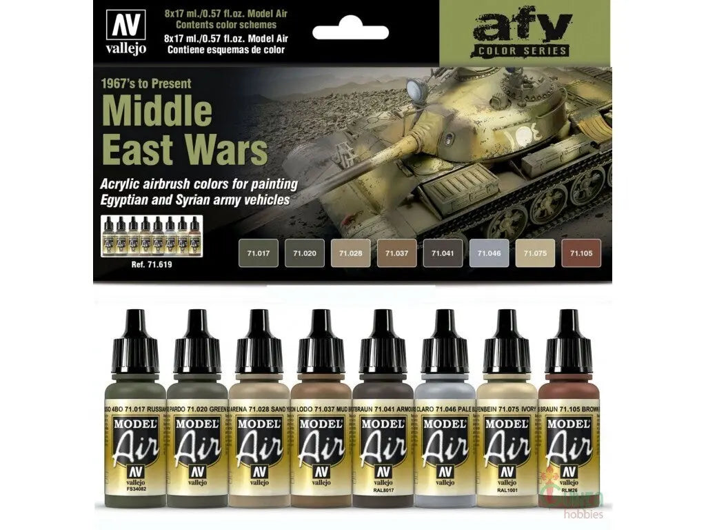 Vallejo Model Air Middle East Wars (1967's to present) 8 Colour Acrylic Paint Set [71619] Vallejo