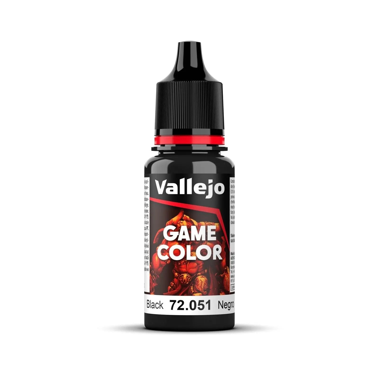 Vallejo Game Color Black 18ml Acrylic Paint Vallejo