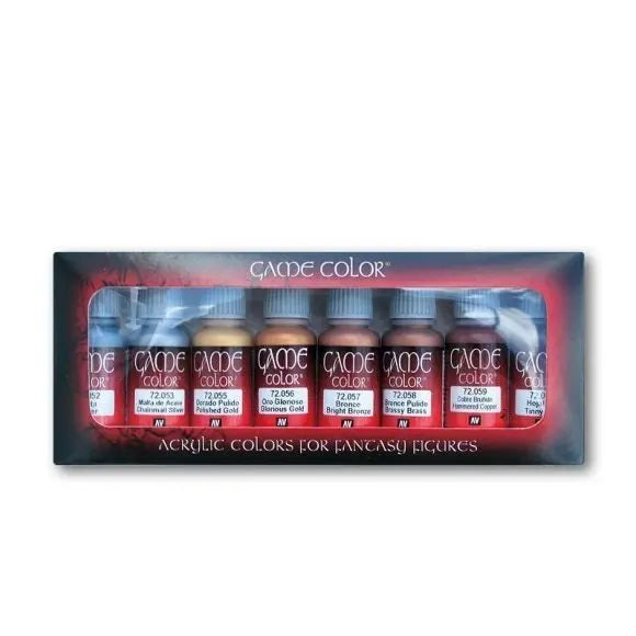 Vallejo Game Color Metallic Colors 8 Color Set Acrylic Paint Vallejo