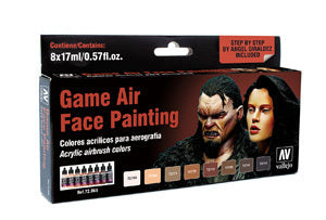 Vallejo Game Air Special Set Face Painting (by Angel Giraldez) 8 Colour Set
