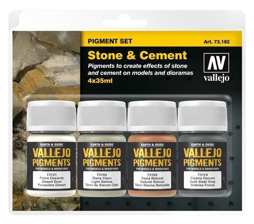 Vallejo Pigments Set Stone & Cement 4 x 35ml Vallejo