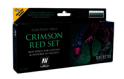 Vallejo Fantasy Pro Crimson Red Set (8) Acrylic Paint Set