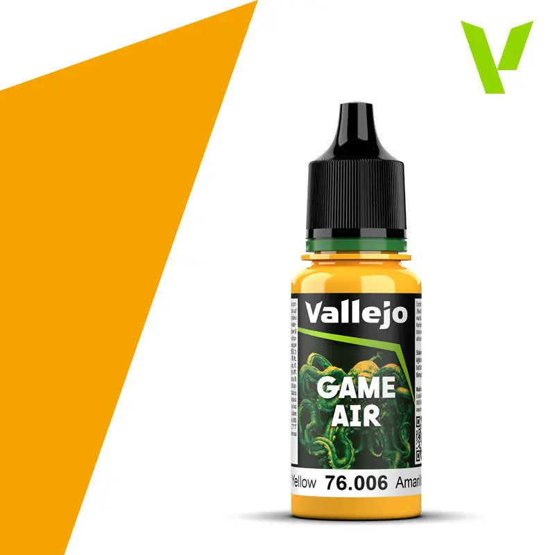 Vallejo Game Air Sun Yellow 18 ml Acrylic Paint - New Formulation Vallejo