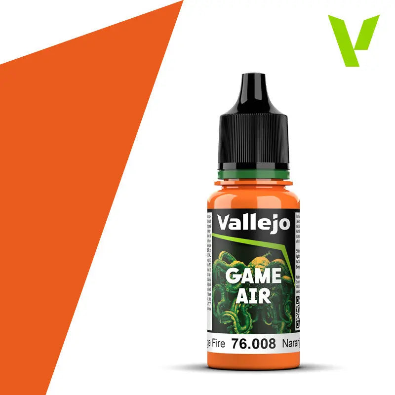 Vallejo Game Air Orange Fire 18 ml Acrylic Paint - New Formulation Vallejo