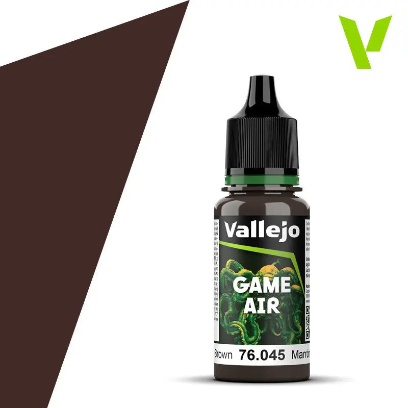 Vallejo Game Air Charred Brown 18 ml Acrylic Paint - New Formulation Vallejo