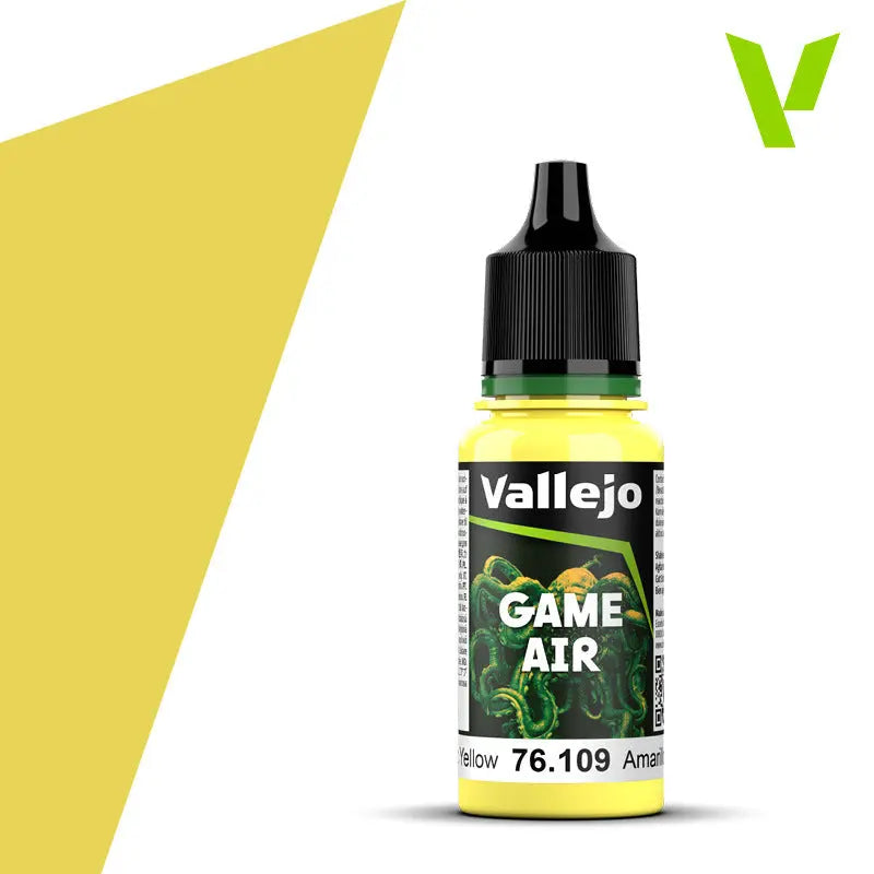 Vallejo Game Air Toxic Yellow 18 ml Acrylic Paint - New Formulation Vallejo