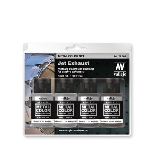 Vallejo Metal Colour Jet Exhaust 4 Colour Acrylic Paint Set Vallejo
