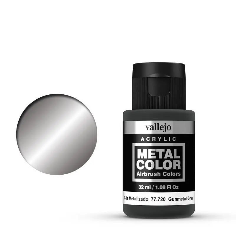Vallejo Metal Color Gunmetal Grey 32ml Acrylic Paint Vallejo