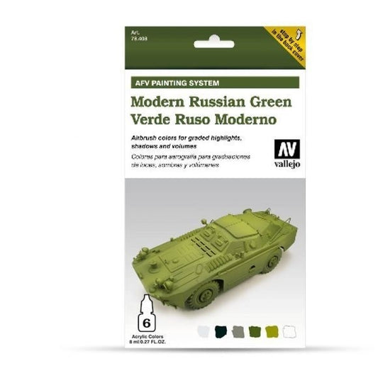 Vallejo Model Air AFV Set Modern Russian Green 6 Colour Acrylic Paint Set