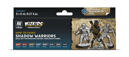 Vallejo Wizkids Premium set: Shadow warriors Acrylic Paint Set (8 Colour Set)