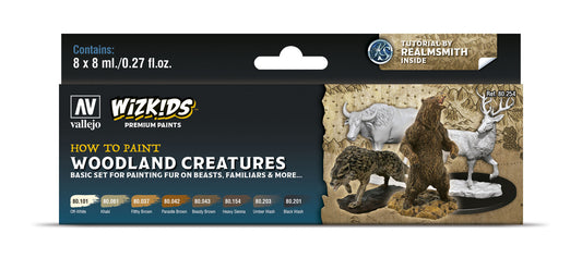 Vallejo Wizkids Premium set: Woodland creatures Acrylic Paint Set (8 Colour Set)