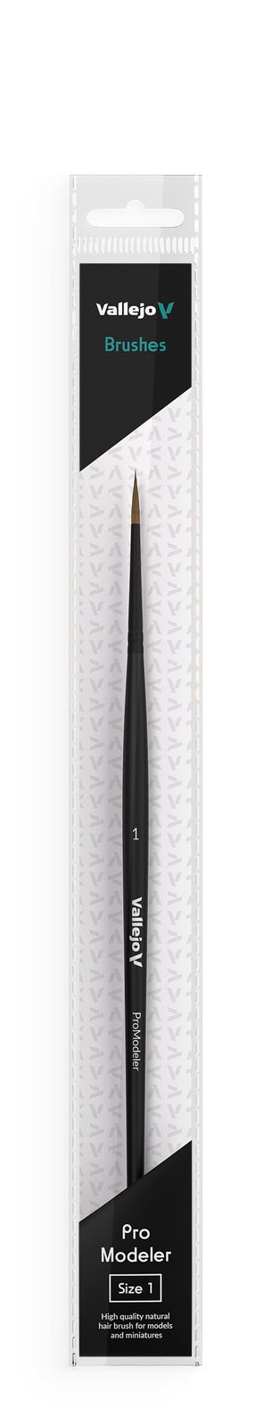 Vallejo Hobby Brushes: Pro Modeler Natural Hair Round Brush No. 1 Vallejo