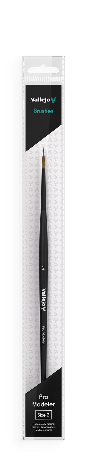 Vallejo Hobby Brushes: Pro Modeler Natural Hair Round Brush No. 2 Vallejo