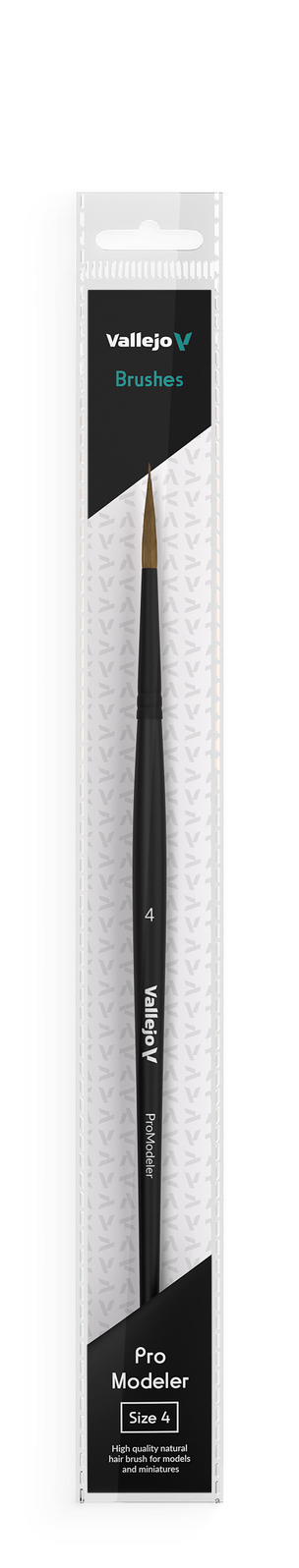 Vallejo Hobby Brushes: Pro Modeler Natural Hair Round Brush No. 4 Vallejo
