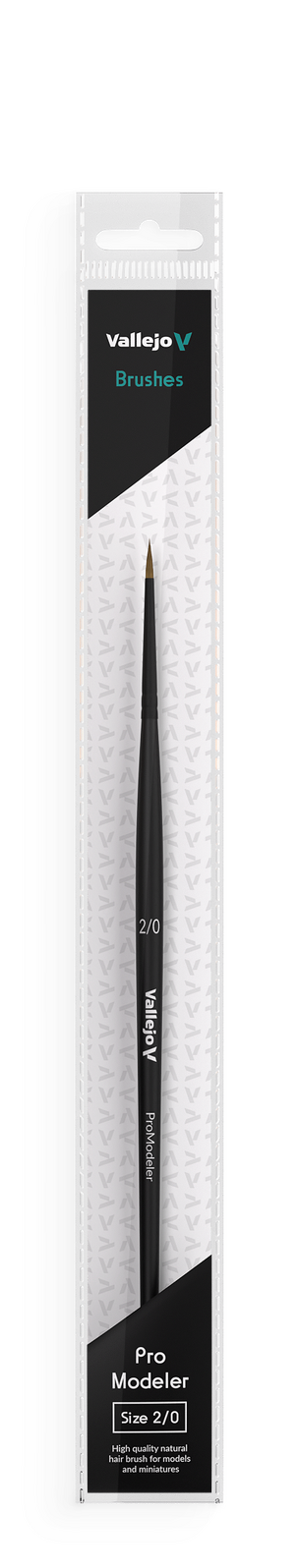 Vallejo Hobby Brushes: Pro Modeler Natural Hair Round Brush No. 2/0 Vallejo