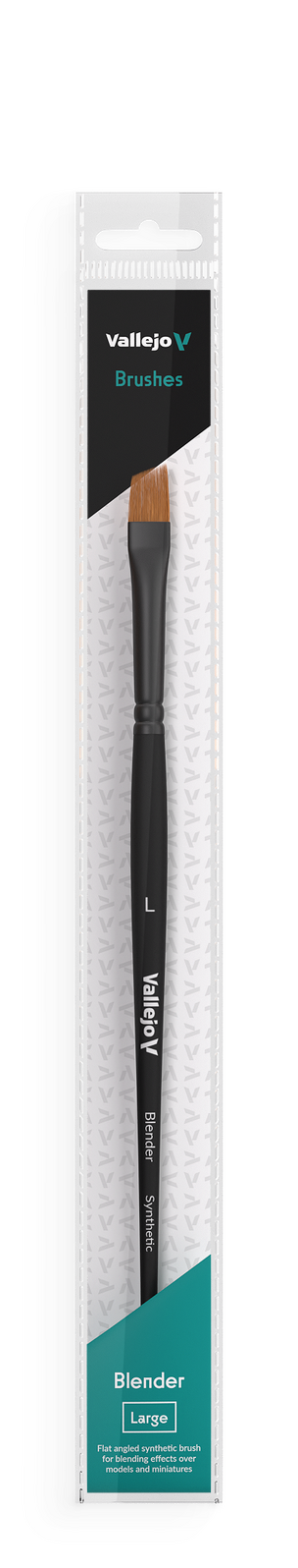Vallejo Hobby Brushes: Blender Flat Angled Synthetic Brush Large Vallejo