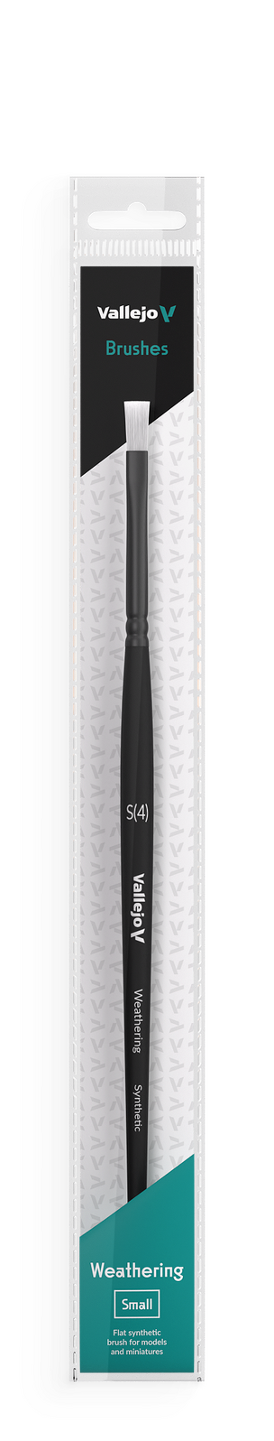 Vallejo Hobby Brushes: Weathering Flat Synthetic Brush Small Vallejo