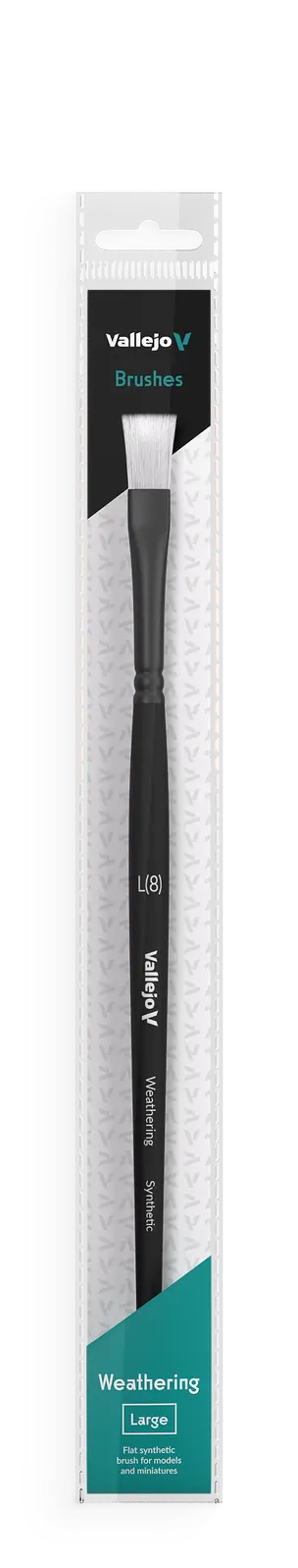 Vallejo Hobby Brushes: Weathering Flat Synthetic Brush Large Vallejo