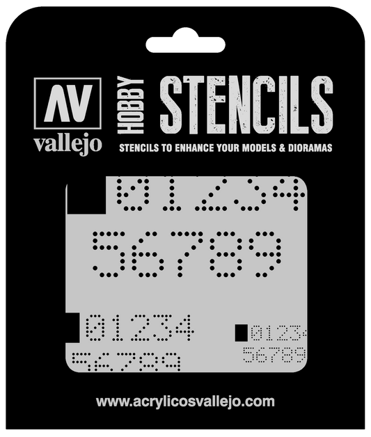 Vallejo Digital Numbers Stencil