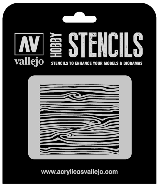 Vallejo 1/35 Wood Texture Num. 2 Stencil Vallejo