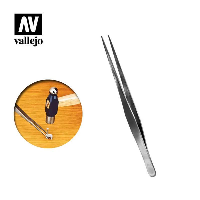 Vallejo Straight Tip Stainless Steel Tweezers (175 mm) Vallejo