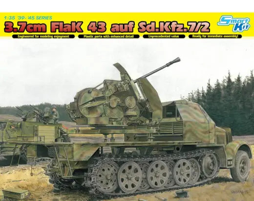Dragon 1/35 3.7cm FlaK 43 auf Sd.Kfz.7/2 (Smart Kit) Plastic Model Kit Dragon