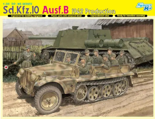 Dragon 1/35 Sd.Kfz.10 Ausf.B 1942 PRODUCTION (SMART KIT) Plastic Model Kit Dragon