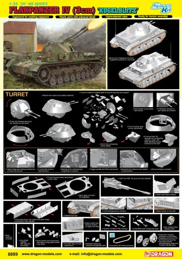 Dragon 1/35 Flakpanzer IV (3cm) 'Kügelblitz' (Smart Kit) Dragon