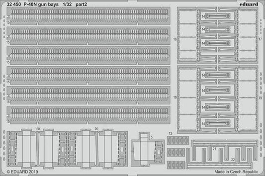 Eduard 1/32 P-40N gun bays Photo etched parts