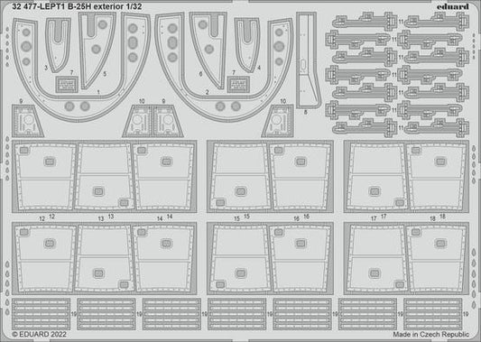 Eduard 1/32 B-25H exterior Photo etched set for HKM