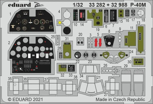 Eduard 1/32 P-40M Photo etched parts Eduard