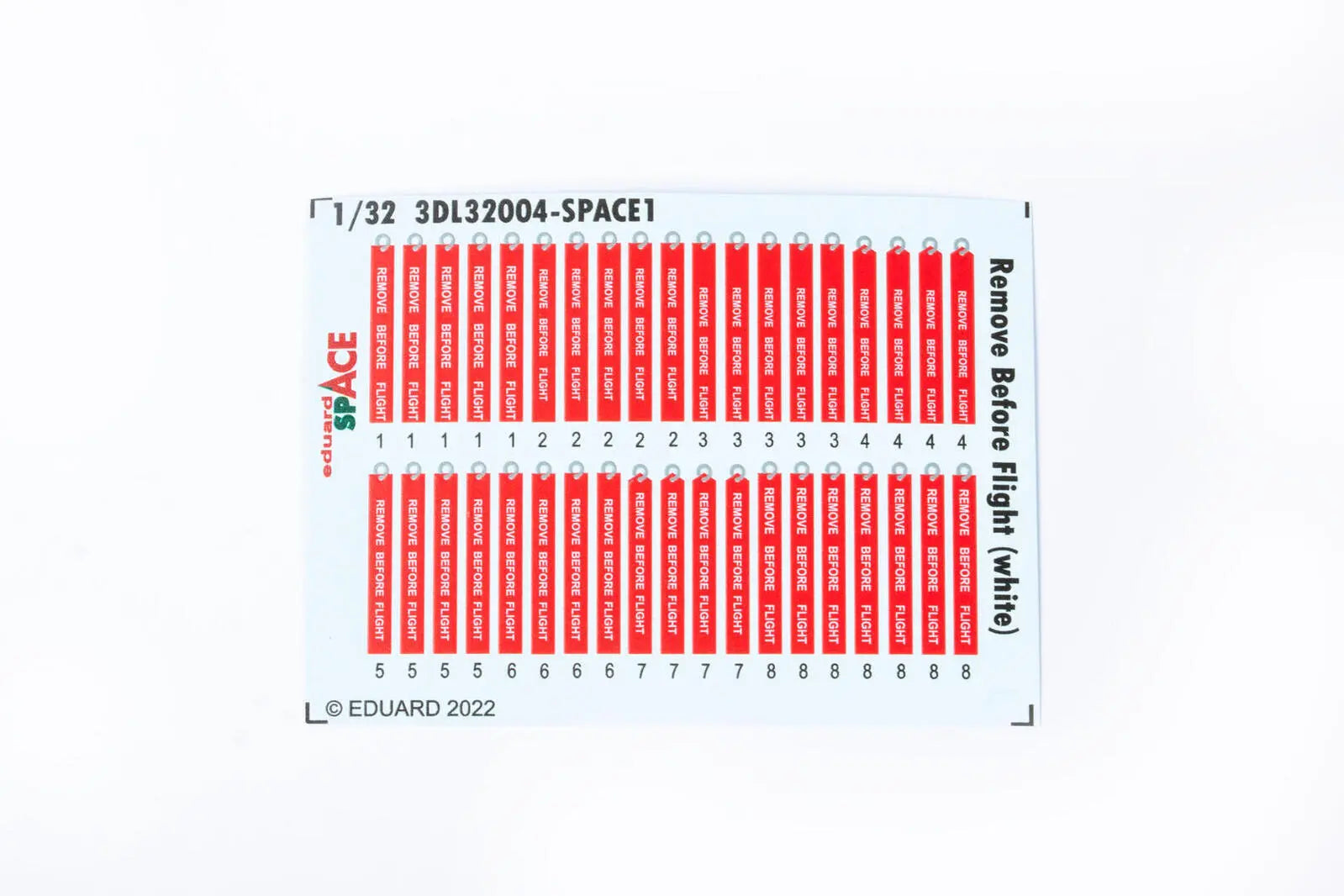 Eduard 1/32 Remove Before Flight (white) Space Decals Eduard