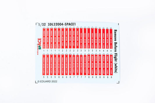 Eduard 1/32 Remove Before Flight (white) Space Decals Eduard