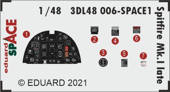 Eduard 1/48 Spitfire Mk.I late SPACE 3D Decals Eduard