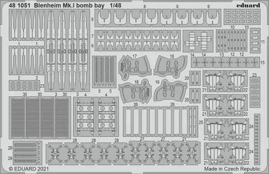 Eduard 1/48 Blenheim Mk.I bomb bay Photo etched parts Eduard
