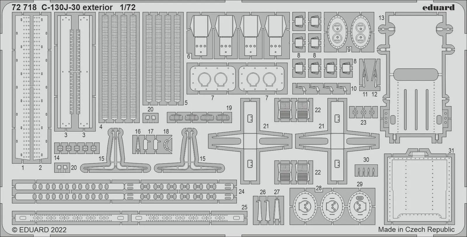 Eduard 1/72 C-130J-30 exterior Photo etched set for Zvezda Eduard