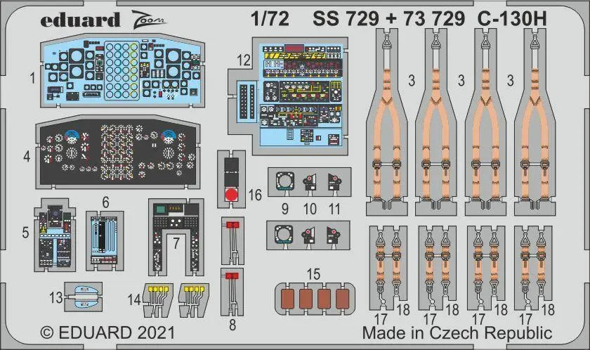 Eduard 1/72 C-130H interior Photo etched parts Eduard