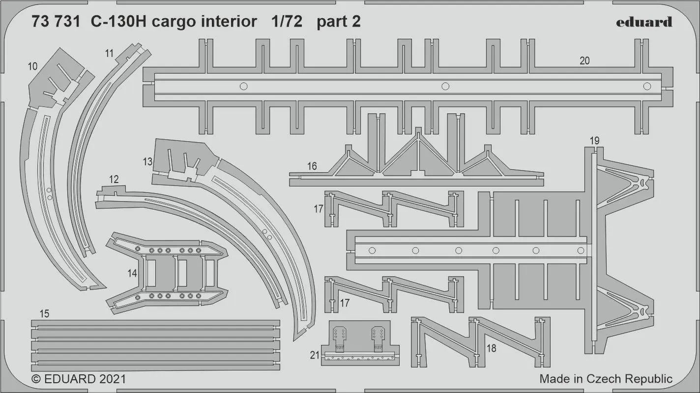 Eduard 1/72 C-130H cargo interior Photo etched parts Eduard