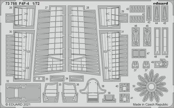 Eduard 1/72 F4F-4 (Arma Hobby) Colour Photo Etch Set Eduard