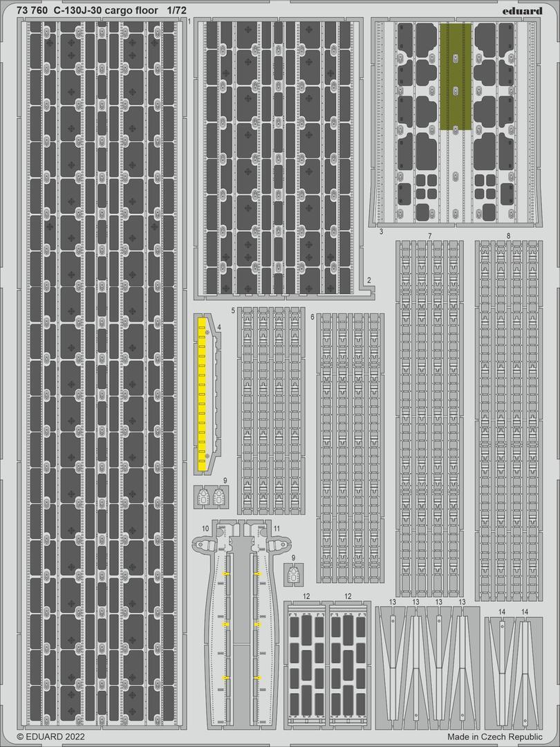 Eduard 1/72 C-130J-30 cargo floor Photo etched set for Zvezda Eduard