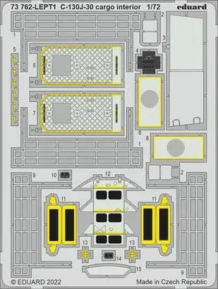Eduard 1/72 C-130J-30 cargo interior Photo etched set for Zvezda Eduard