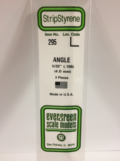 Evergreen White Polystyrene Angle 0.156 x 14" / 4mm x 36cm (3) Evergreen
