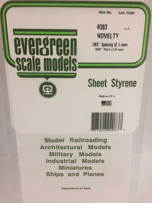 Evergreen White Polystyrene Novelty Siding Sheet 0.083 x 6 x 12" / 2.1mm x 15cm x 30cm (1) Evergreen