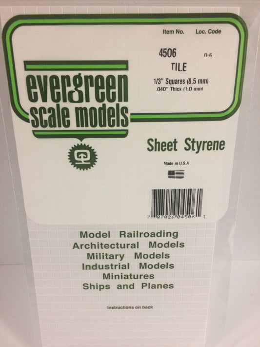 Evergreen White Polystyrene Square Tile 0.333 x 6 x 12" / 8.5mm x 15cm x 30cm (1) Evergreen