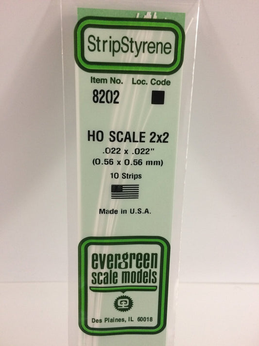Evergreen White Polystyrene HO Scale Strip 0.023 x 0.023 x 14" (10) Evergreen