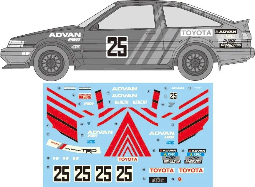 Fujimi 1/24 ADVAN Corolla Levin 3door (ID-291) Plastic Model Kit Fujimi