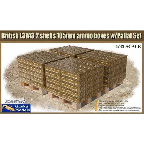 Gecko 1/35 British Ammo & Pallet Set Plastic Model Kit