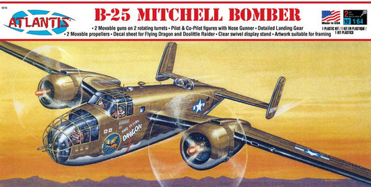 Atlantis 1/64 B-25 Flying Dragon with Swivel Stand Plastic Model Kit